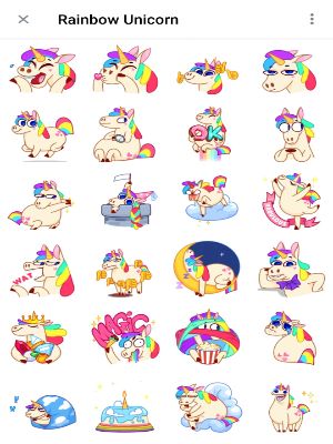 Rainbow Unicorn Telegram Animated Sticker pack