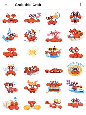 Grab this Crab Telegram Animated Sticker pack