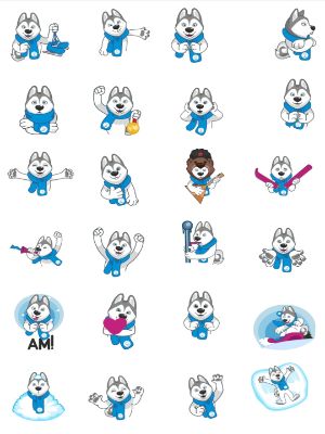 Ulayka the Husky Telegram Animated Sticker pack