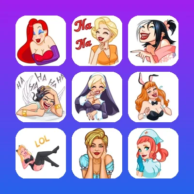 Girls Telegram Stickers Set