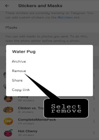 remove telegram stickers step 4