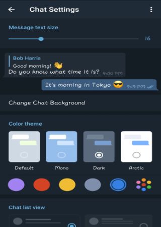 Telegram custom themes