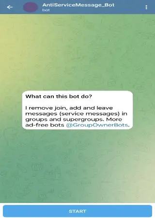 Anti Service Message Bot preview 1