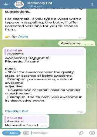 Dictionary Bot preview 2