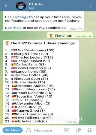 F1InfoBot bot step 3