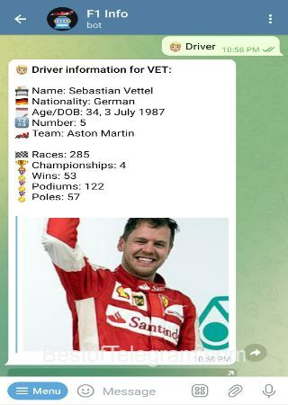 F1InfoBot bot step 5