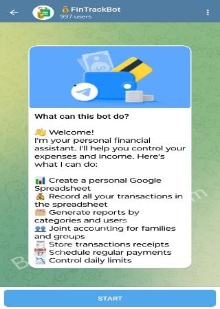 PersonalFinTrackerBot step 1