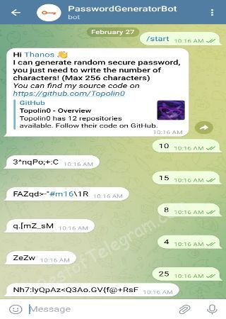 SecurePasswordGeneratorBot bot step 2