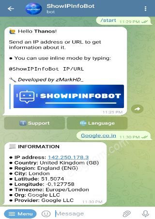 ShowIPInfoBot bot step 2