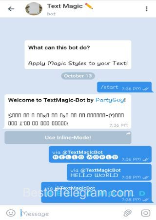 text magic bot telegram