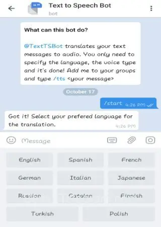 Text to Speech Bot preview 2