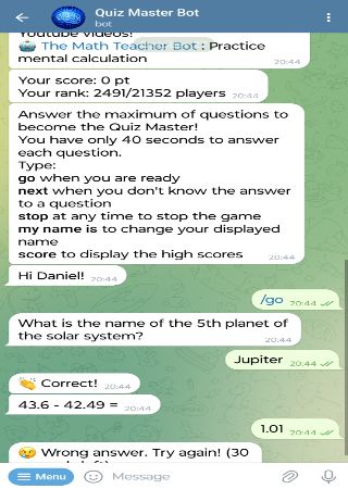 Quiz Master Bot Telegram Bot
