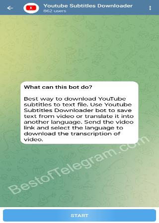 YoutubeSubtitlesDownloaderBot step 1