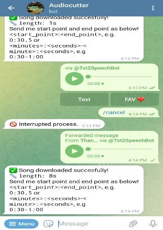audiocutterbot bot step 2