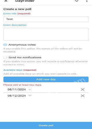 dayfinderbot bot step 2