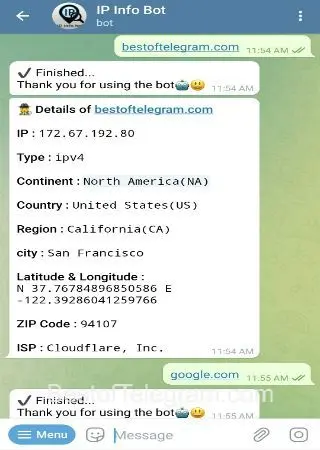IP Info Bot preview 2
