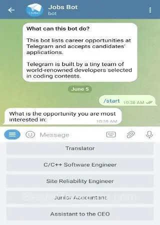 Telegram Jobs preview 2